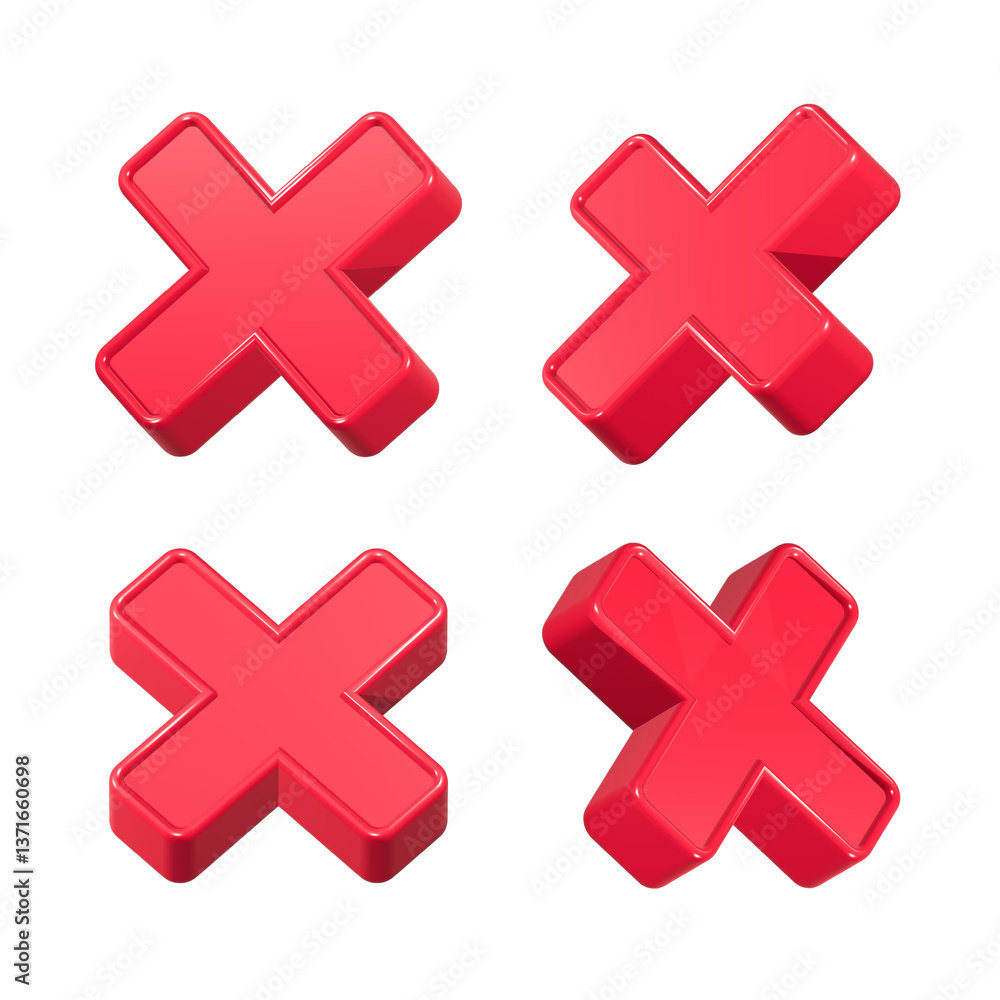 Poster letter x cancel delete symbol 3d rendering