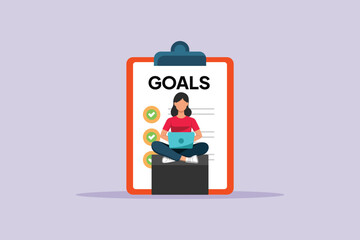 Individual objectives. Personal Goals Concept. Colored flat vector illustration isolated