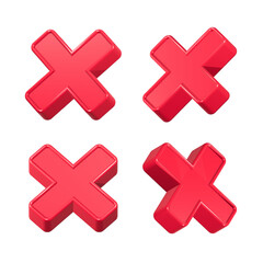 letter x cancel delete symbol 3d rendering