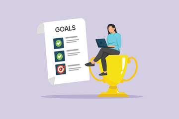 Private achievements. Personal Goals Concept. Colored flat vector illustration isolated