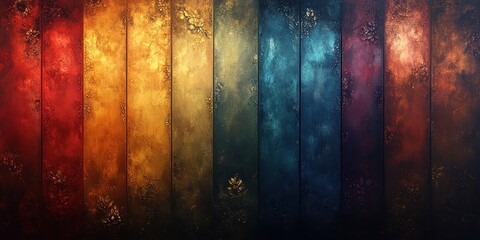 Colorful Abstract Background with Glittering Lights and Metallic Textures