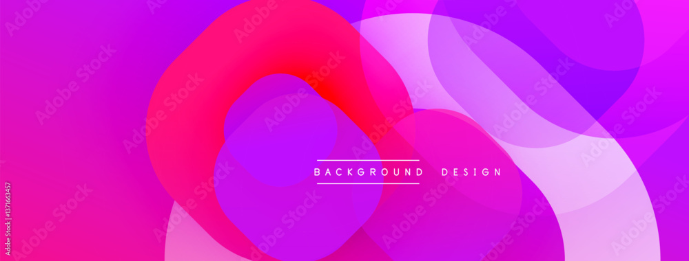 Poster Circular abstract design with overlapping translucent circles and round shapes, blending gradients and smooth curves, creating depth, contrast, and a dynamic visual effect