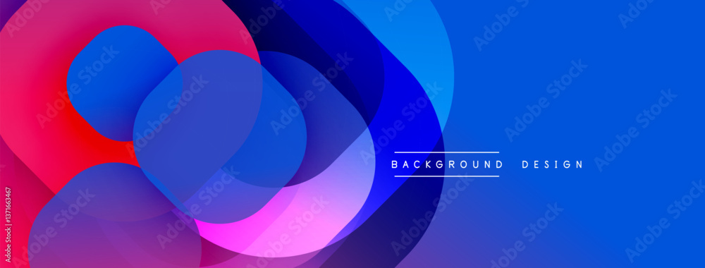 Leinwandbilder Abstract background with layered translucent gradient shapes