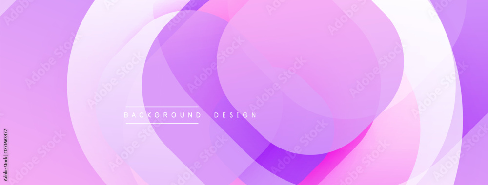Aufkleber Circular abstract design with overlapping translucent circles and round shapes, blending gradients and smooth curves, creating depth, contrast, and a dynamic visual effect