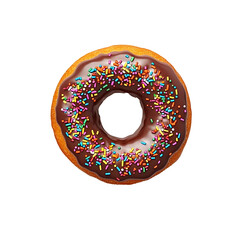 Delicious Chocolate Glazed Donut with Colorful Sprinkles