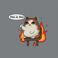 Cat says this is okay, meme illustration 