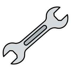 wrench hand tool mechanical appliance flat color vector illustration template design