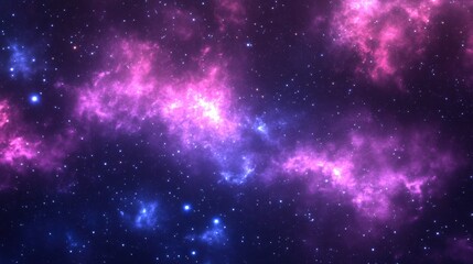 Fototapeta premium Vibrant Cosmic Nebula with Stars and Colorful Gas Clouds in Space