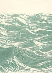 A large body of water with waves crashing against the shore