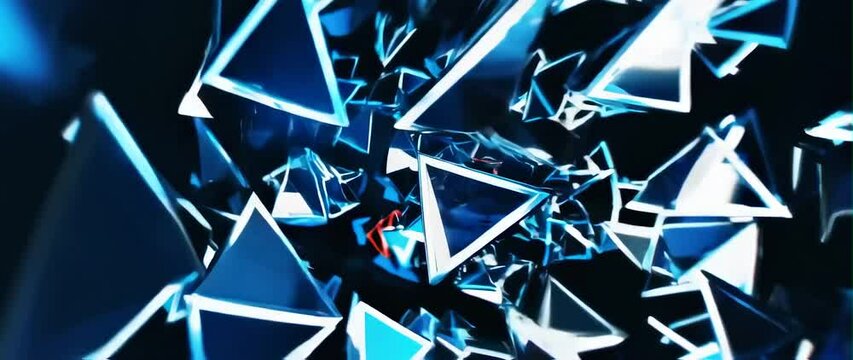 Anamorphic video of Blue Spectacular Sci-Fi Tunnel Background, Abstract background