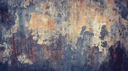 Fototapeta premium Grungy Texture with Blue and Brown Layers on a Weathered Surface