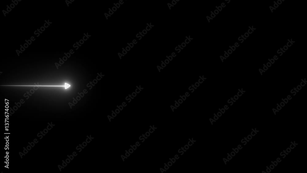 Aufkleber colorful neon lights in a shape of ascending arrow. seamless loop animation of glowing horizontal ne