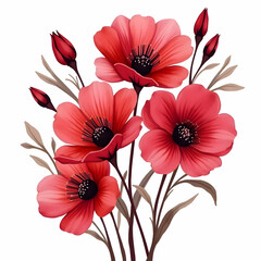 Red Watercolor Flower