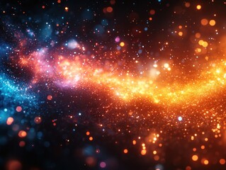 Fototapeta premium Explosive Acrylic Color Burst on Black Background Art Photography Dynamic Vibrant Neon Light