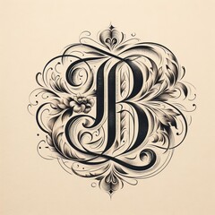 custom script monogram of initials presented