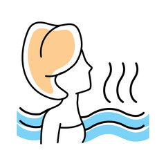 Vector image of a woman's face icon on a white background