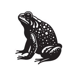Black Golden Toad Silhouette Vector, High Quality Illustration on White Background