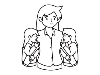 Hand Drawn Mother Day Silhouette illustration