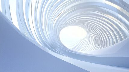 Obraz premium 3D beautiful geometric wavy curve lines abstract architecture relaxing clean scene. spa salon technology fashion style silver white product display show tunnel background