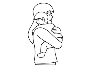 Hand Drawn Mother Day Silhouette illustration