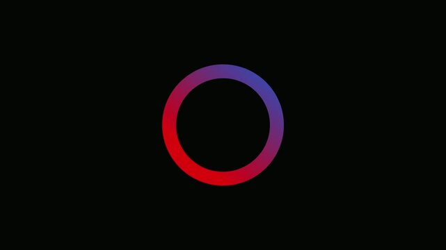 Abstract loading progress circle on black background with smooth animation.