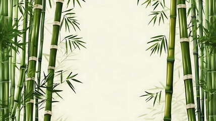 Bamboo green leaves isolated. Floral border element universal use. Bamboo plant,Isolated on a white background,