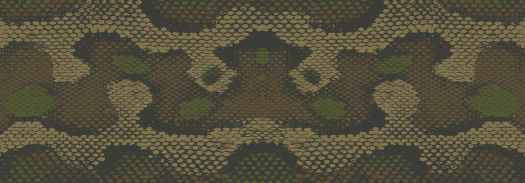 anaconda snake skin, realistic texture boa pattern, khaki olive brown color. print. the best camouflage most popular pattern