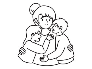 Mother Day Outline Background Illustration