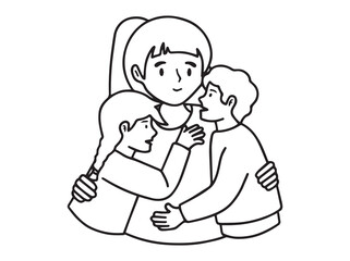 Mother Day Outline Background Illustration