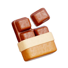 Chocolate Bar, Sweet and Desserts, Bakery shop, 3d rendering.