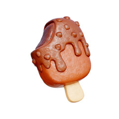 Chocolate Popsicle, Sweet and Desserts, Bakery shop, 3d rendering.