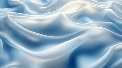 Obraz premium A serene silky background in icy blue and white, with gentle waves and a frosted glass effect,