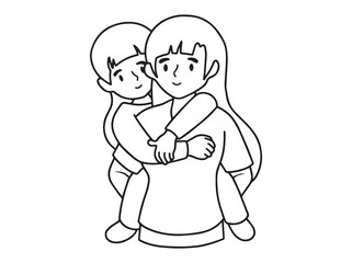 Mother Day Outline Background Illustration