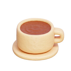 Hot Chocolate, Sweet and Desserts, Bakery shop, 3d rendering.