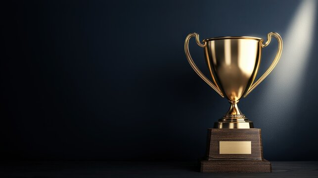 Golden Trophy on Dark Background for Achievement and Celebration