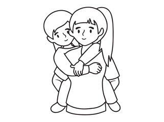 Mother Day Outline Background Illustration
