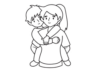 Hand Drawn Mother Day Silhouette illustration