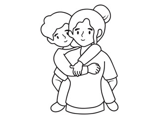 Hand Drawn Mother Day Silhouette illustration