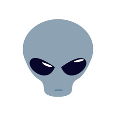 Vector image of an alien icon with a white background
