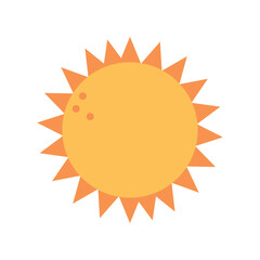 Vector image of a sun icon with a white background