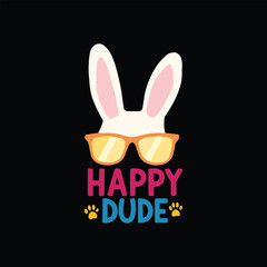 Cute Easter Bunny Holding an Egg in a Festive Cartoon Illustration. easter day t shirt design slogan