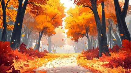 Autumn Forest Path Pixel Art
