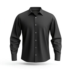Black Formal Shirt Mockup Isolated On White