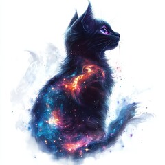A Cat Bathed in the Radiance of a Galactic Nebula