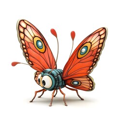 Cartoon Butterfly With Colorful Wings