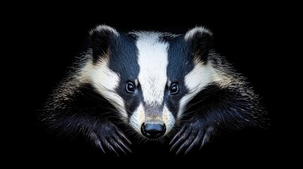 Action-packed badger encounter forest wildlife photography dark background close-up nature exploration