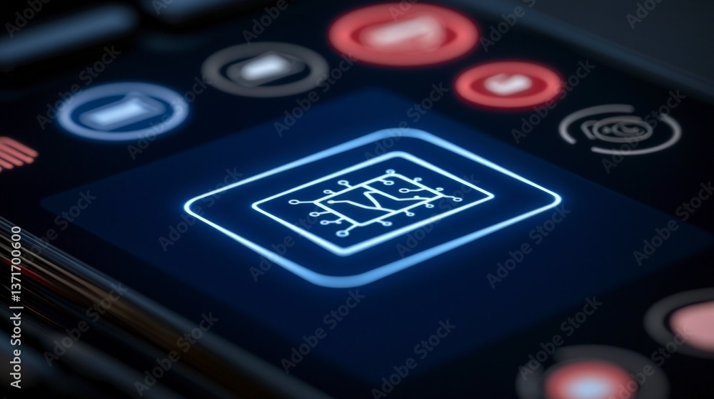 Aufkleber ai powered risk assessment app interface modern technology neural network decision tree