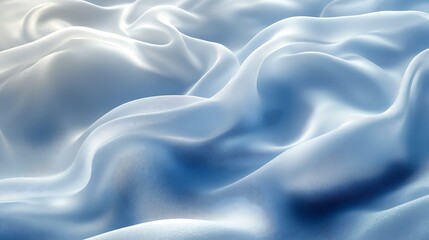 Obraz premium A serene silky background in icy blue and white, with gentle waves and a frosted glass effect,
