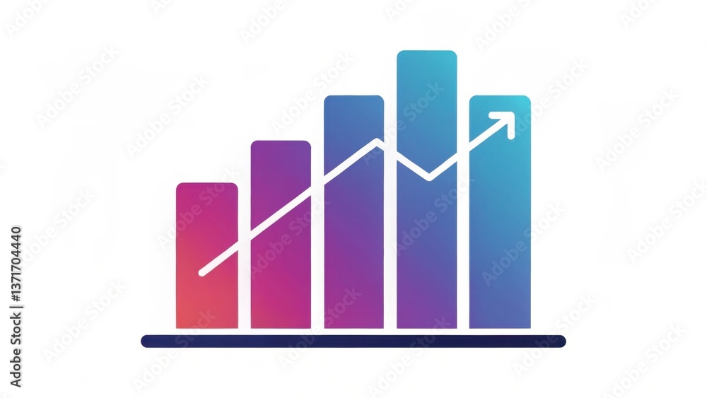 Aufkleber a colorful graph showing an upward trend, symbolizing growth and progress in data representation.