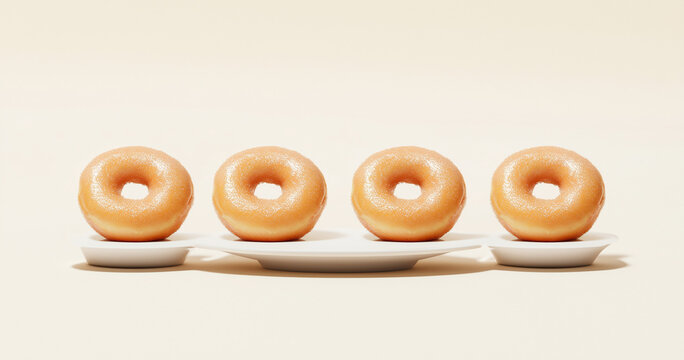 Donut, flying, white background, delicious